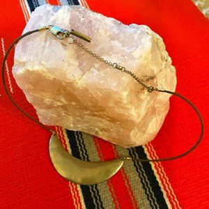 Kenneth Cole goldtone accent halfmoon necklace